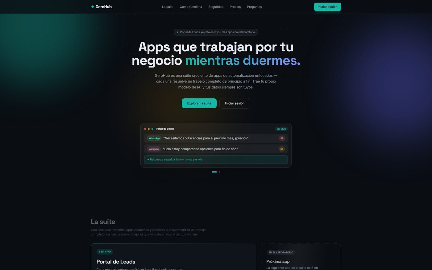 GeroHub home page